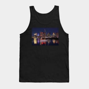 East Boston MA Boston Skyline Lit up for Christmas Tank Top